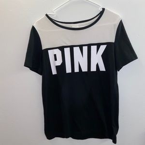 black and white PINK tee shirt